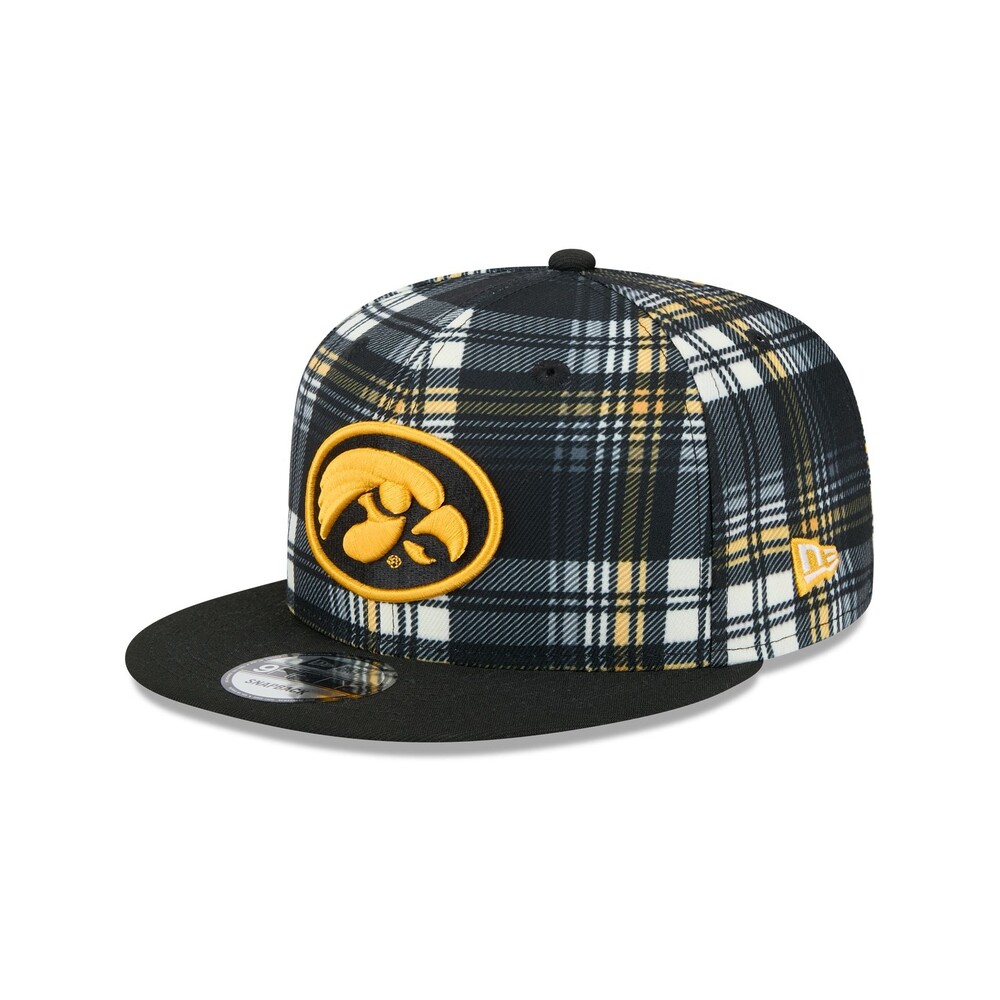 New Era Iowa Hawkeyes Plaid 9FIFTY Snapback Hat - One Size